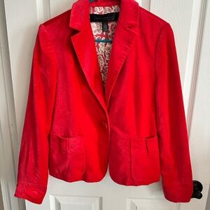 Apostrophe Vibrant Red velvet Blazer